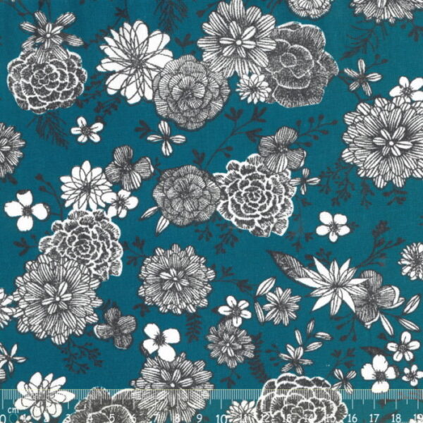 Tecido Algodão Floral Ocean  1,60Mts.