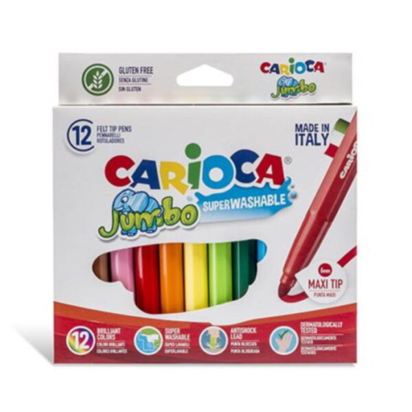Marcador Feltro Carioca Jumbo c/ 12 Cores