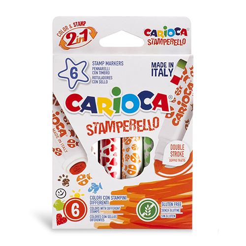 Marcador Carioca Stamperello 2 em 1 c/ 6 Cores
