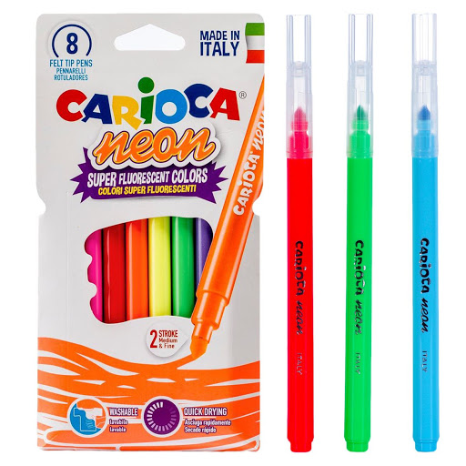 Marcador Carioca Neon c/ 8 Cores