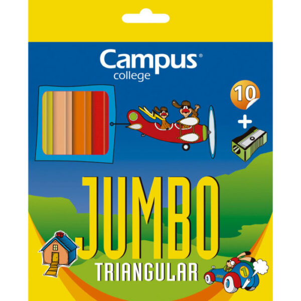 Lapis Côr Campus Jumbo Triangular 10 Cores
