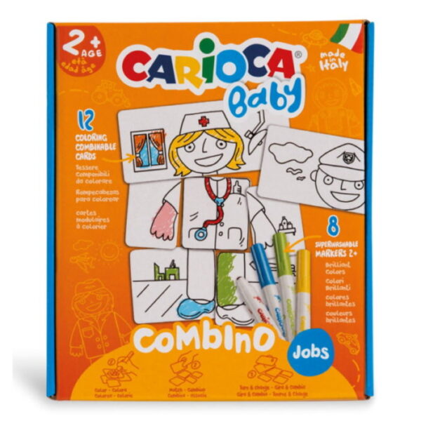 Marcador Carioca Combino Jobs (8) + Cartões Colorir (12)