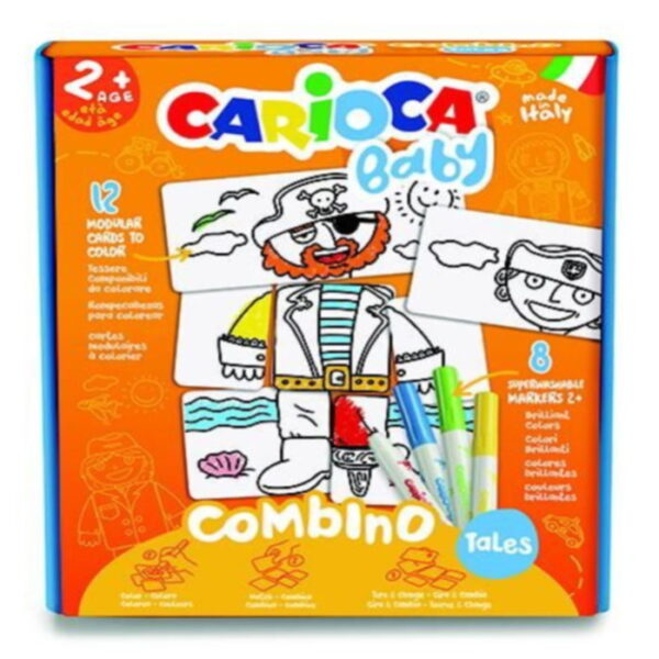 Marcador Carioca Combino Tales (8) + Cartões Colorir (12)