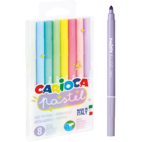 Marcador Carioca Pastel c/ 8 Cores