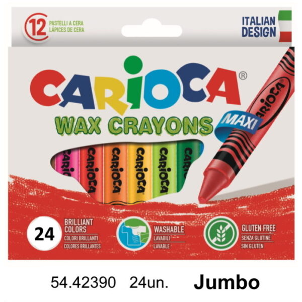 Lápis Cera Carioca Maxi 24 Cores