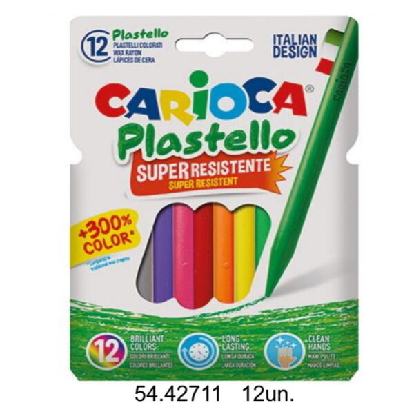 Lápis Cera Carioca Pastel 12 Cores