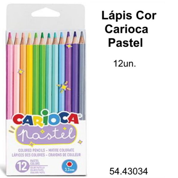 Lápis Cor Carioca Pastel 12 Cores
