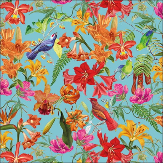 Guardanapo Paradise Birds Petrol 33x33