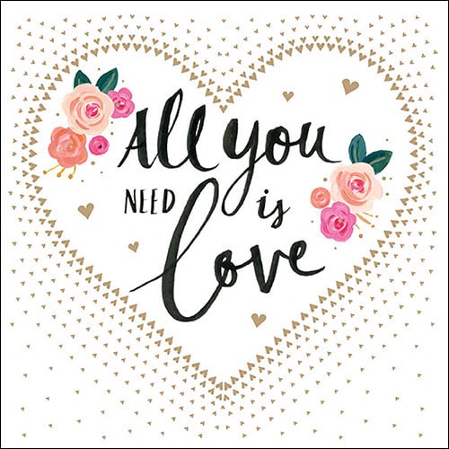 Guardanapo All You Need Is Love 33x33