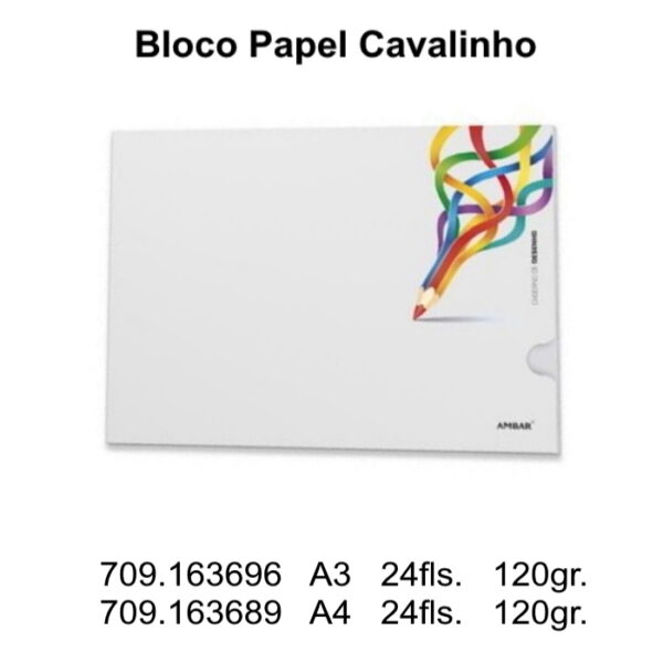 Caderno Desenho Cavalinho Ambar 120gr. 24fls.