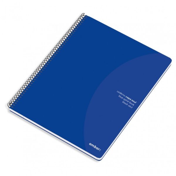 Caderno Espiral Ambar A4 Capa Azul Pautado 80fls.