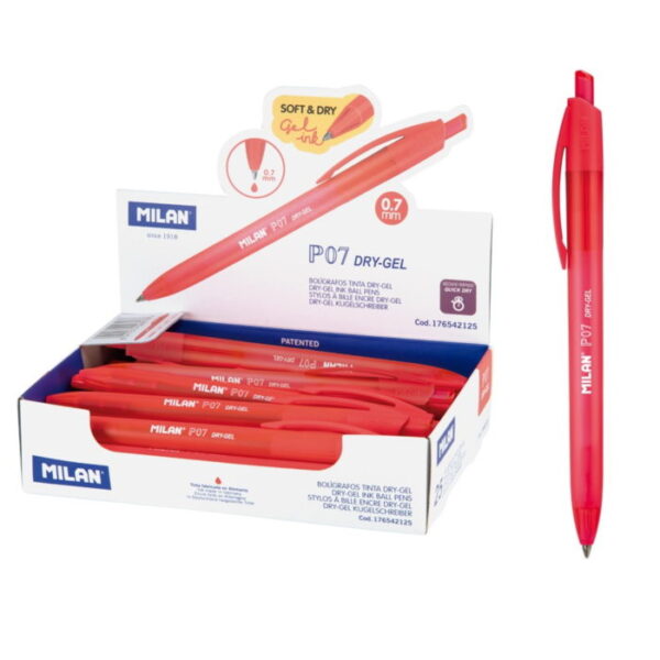 Esferográfica Dry-Gel Rosa 0.7mm Milan Exp. 25un.