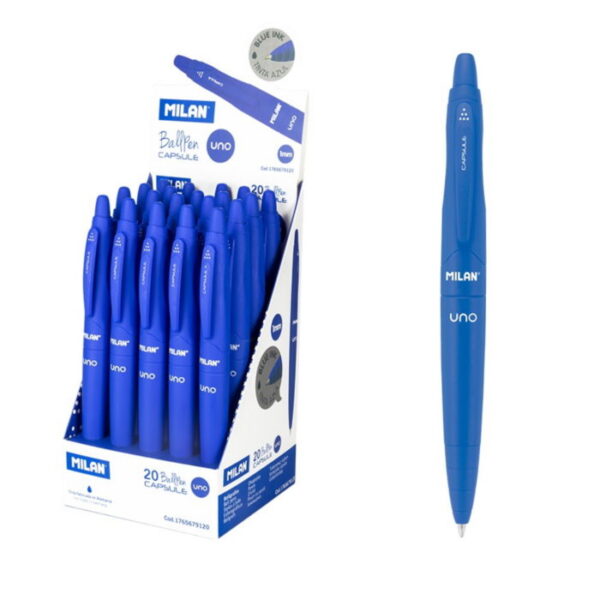 Esferográfica Capsule Ballpen Azul Milan 1mm Exp. 20un.