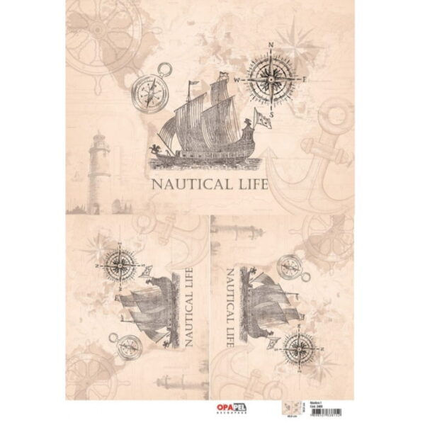 Papel Decoupage Nautico I 30X45