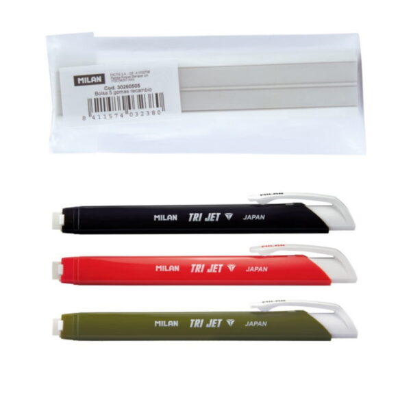 Recargas Borrachas Triangulares Milan 5un.