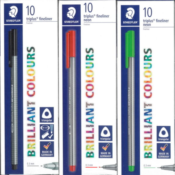 Marcador Staedtler Triplus 0.3mm Cores Brilhantes/Neon 334 cx.10un.