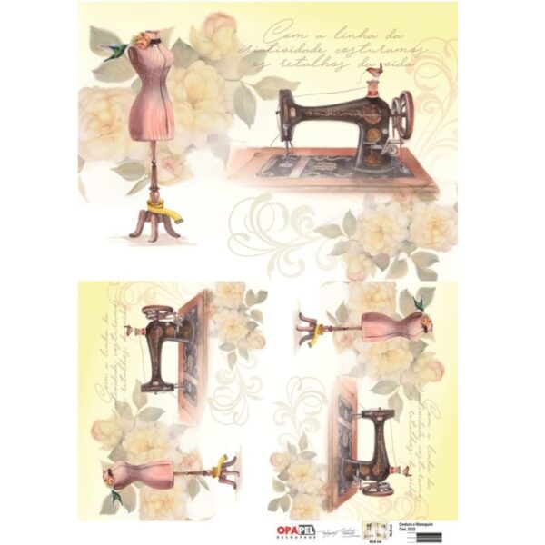 Papel Decoupage Costura e Manequim 30X45