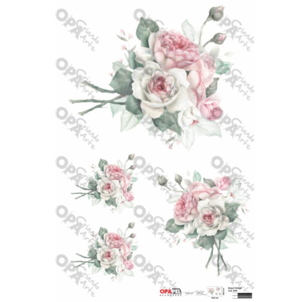 Papel Decoupage Vintage Rosa  30X45