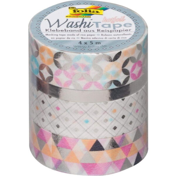 Washi-Tape 4X5mts. Silver