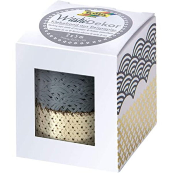 Washi-Tape 2X5mts. Ouro/Cinza