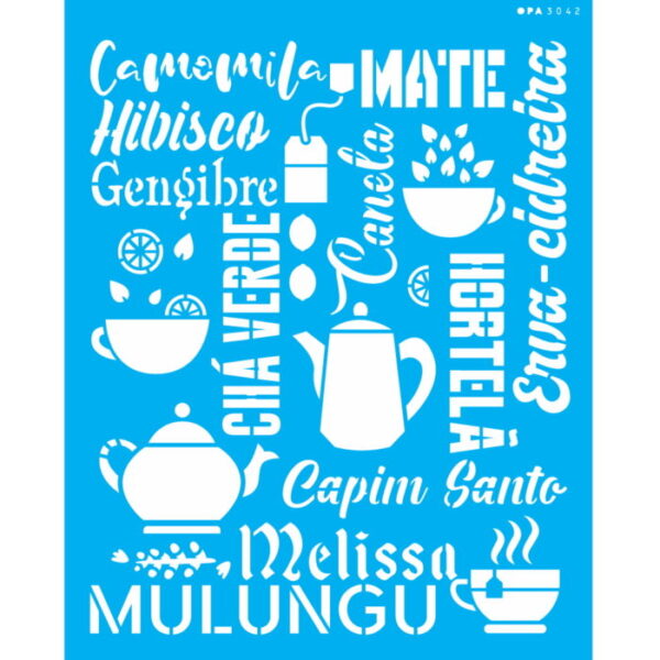 Stencil Opa 20X25 Culinária Estamparia Chá