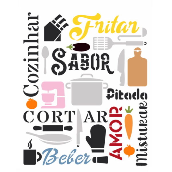 Stencil Opa 20X25 Culinária Estamparia Cozinha