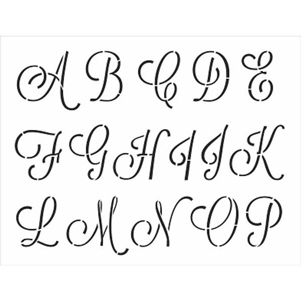 Stencil 32x42 Alfabeto Cursivo Maiúsculo I de II