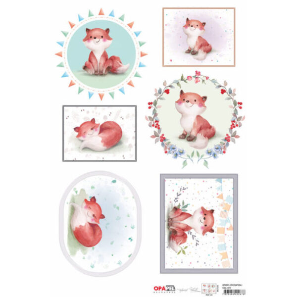 Papel Decoupage Zoo Raposa 30X45