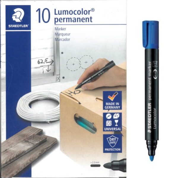 Marcador Permanente Staedtler Azul cx.10un.