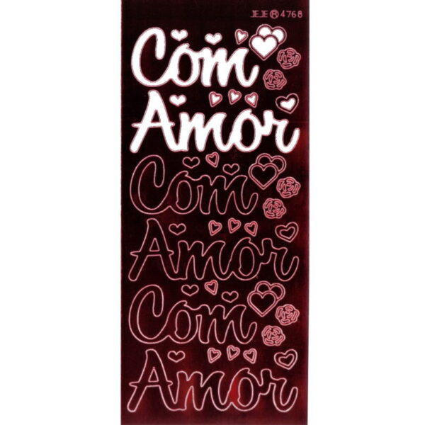 Sticker Vermelho " Com Amor  "