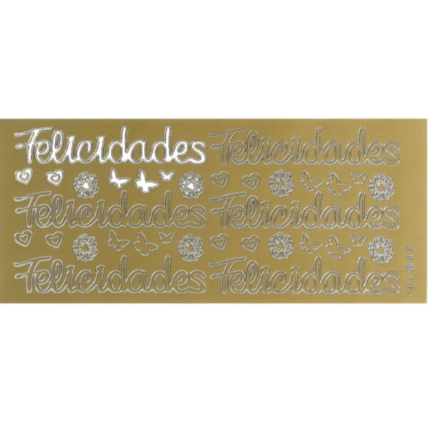Sticker Ouro " Felicidades  "