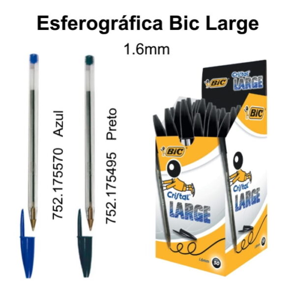 Esferográfica BiC Cristal Large 1.6mm cx.50un.