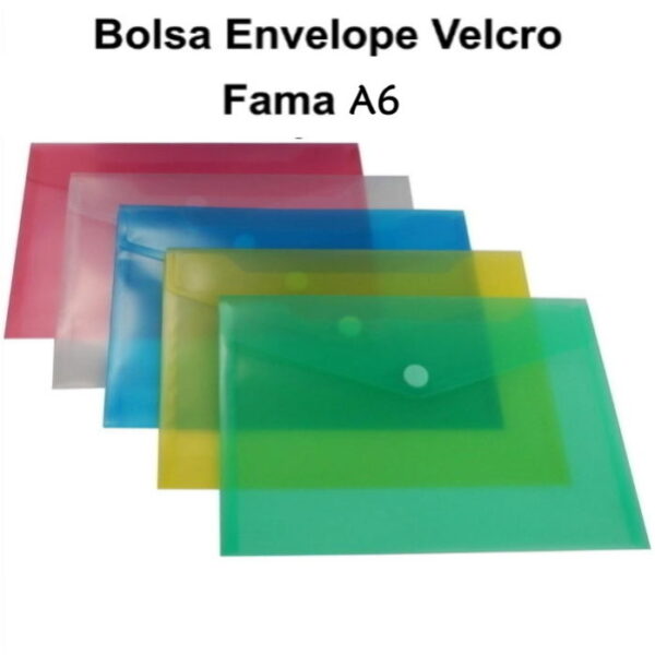 Envelope Plástico Fama D300A A6 c/ Velcro