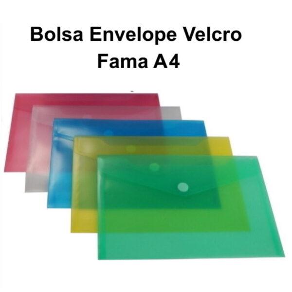 Envelope Plástico Fama D300A A4 c/ Velcro