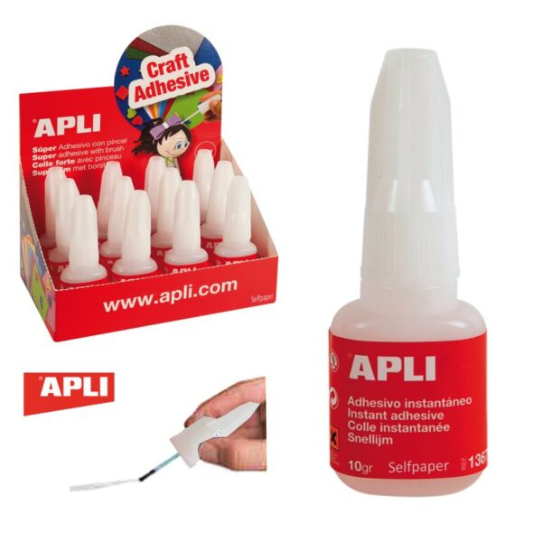 Cola Instantânea Apli c/ Pincel 10gr. Exp.12un.