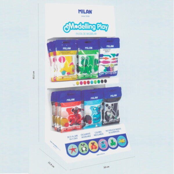 Expositor Metálico c/ 240 Pastas p/ Modelar 100gr. Milan - Cores Sortidas