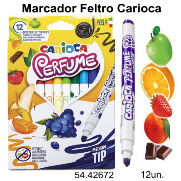 Marcador Feltro Carioca c/ 12 Cores