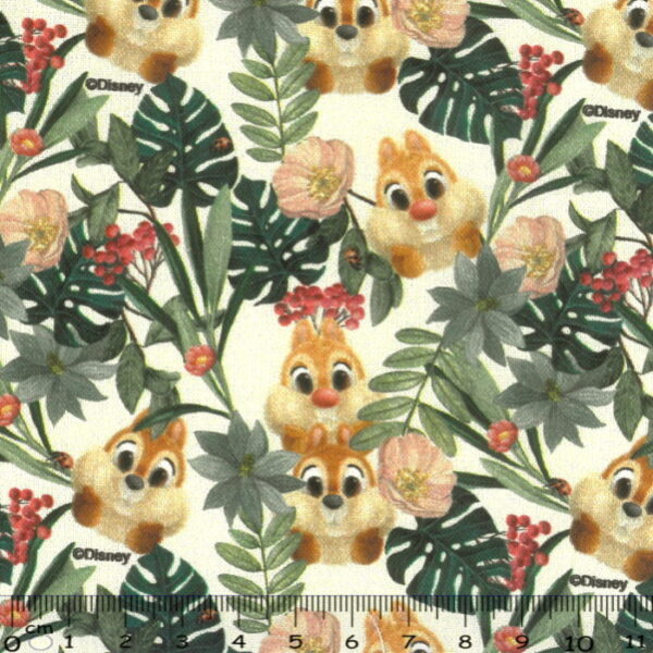 Tecido Algodão Disney Dale ( Fundo Bege) 1,40Mts.