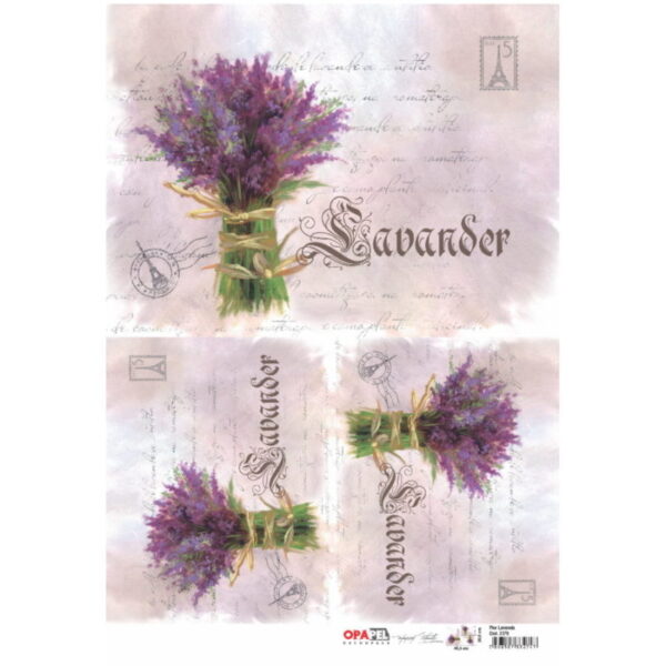 Papel Decoupage Flor Lavanda 30X45
