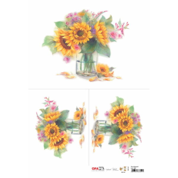 Papel Decoupage Girassol I  30X45