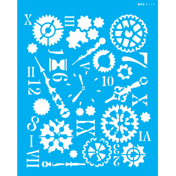 Stencil Opa 20X25 Steampunk Art Engrenagens
