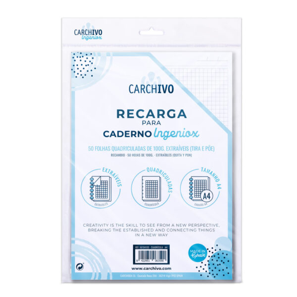 Recargas 50fls. A4 Quadriculado