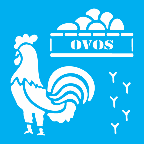 Stencil Opa 14x14 Galinha Ovos