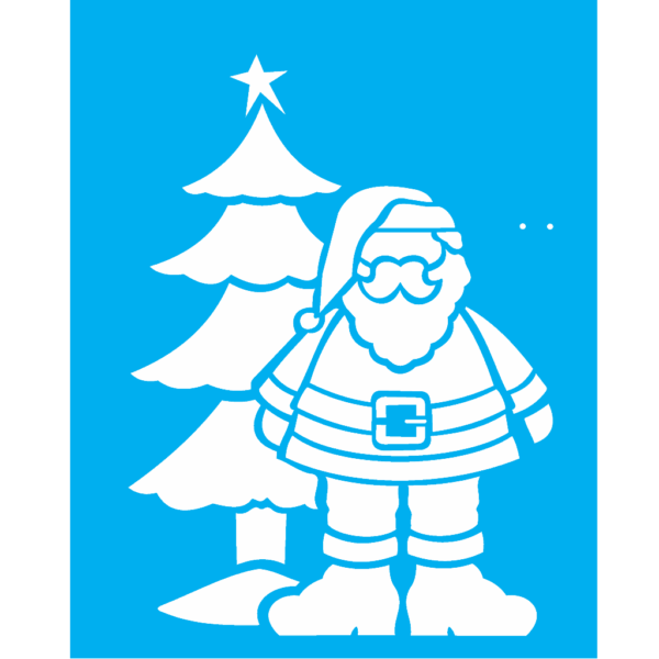Stencil Opa 20X25 Pai Natal Arvore