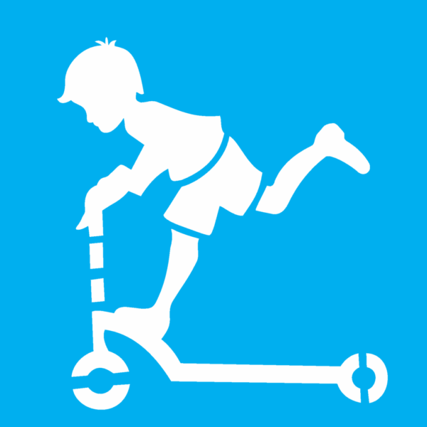 Stencil Opa 14x14 Menino Patinete