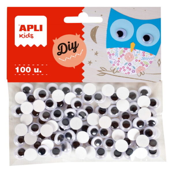 Olhos Moveis Redondos Aderentes 10mm  100un.