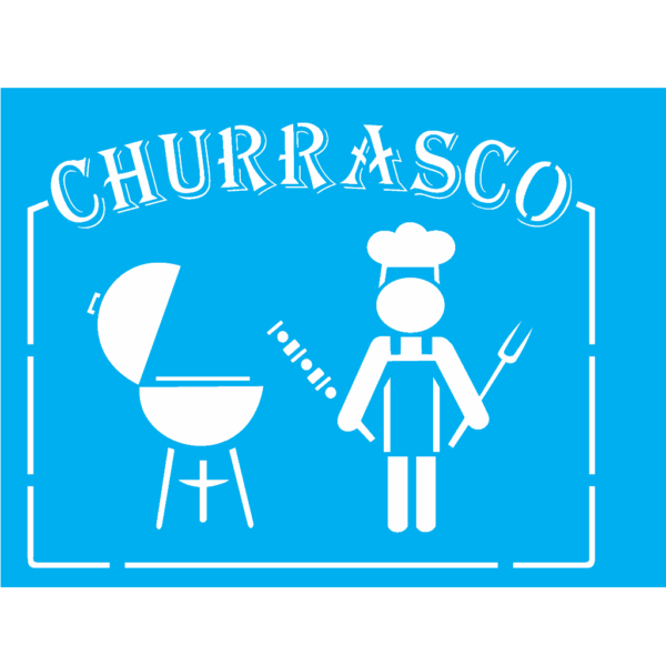 Stencil Opa 15x20 Churrasco