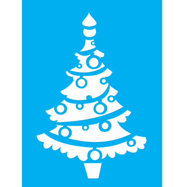 Stencil Opa 15x20 Árvore Bolas II