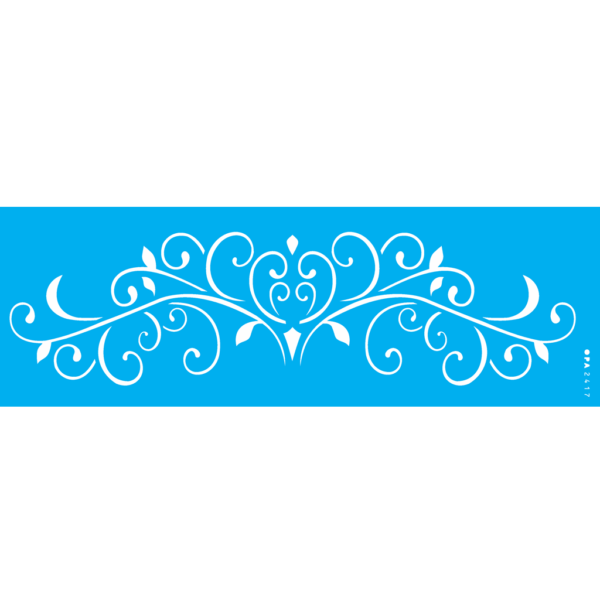 Stencil Opa 10x30 Arabesco Folhas Coração