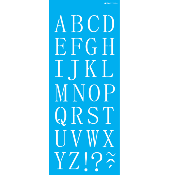 Stencil Opa 17x42 Alfabeto Reto Maiúsculo